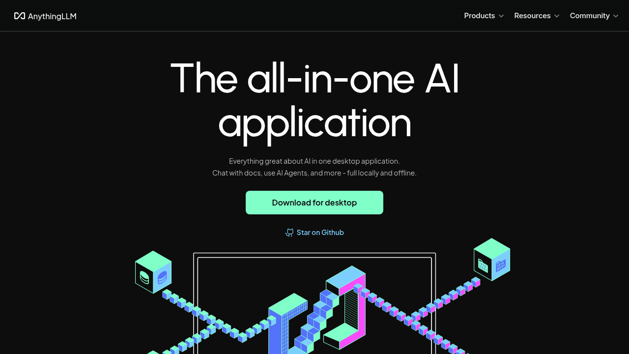 Screenshot of AnythingLLM website