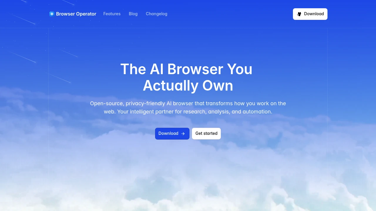 Screenshot of Browser Operator website