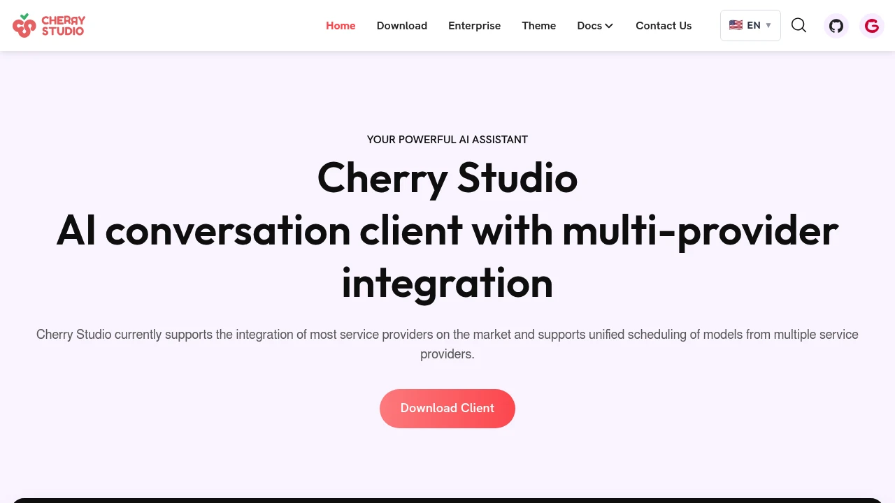 Screenshot of Cherry Studio website