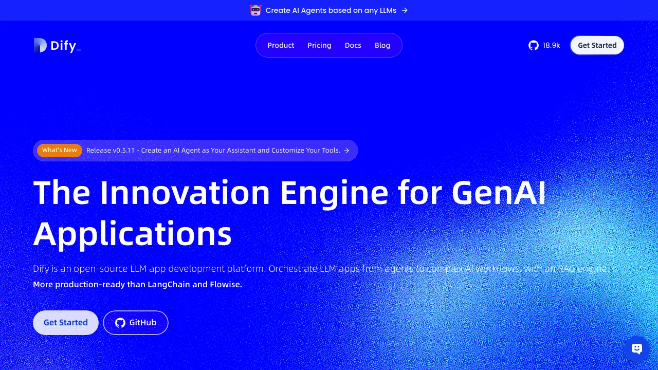 Screenshot of Dify website