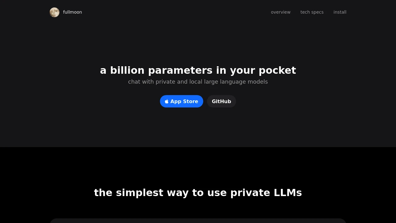 Screenshot of Fullmoon website