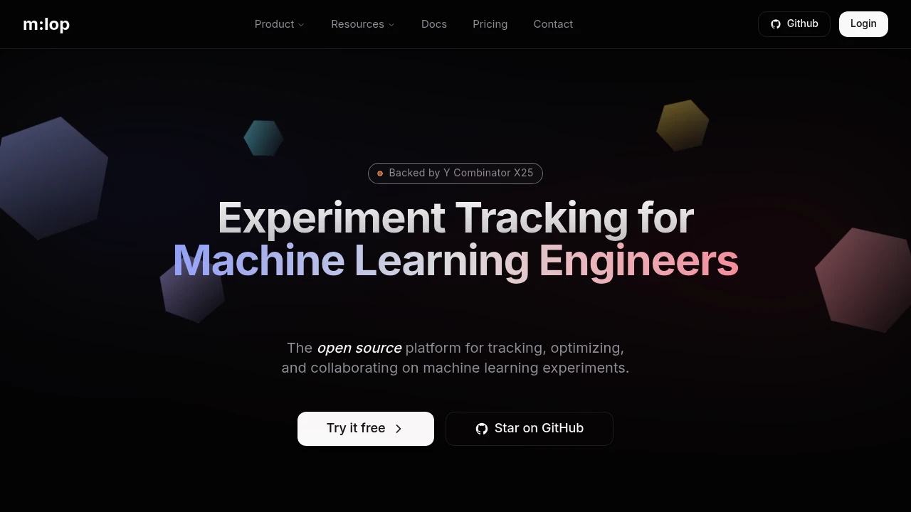 Screenshot of mlop website