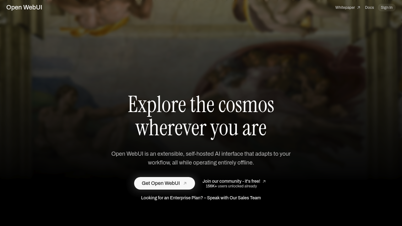 Screenshot of Open WebUI website