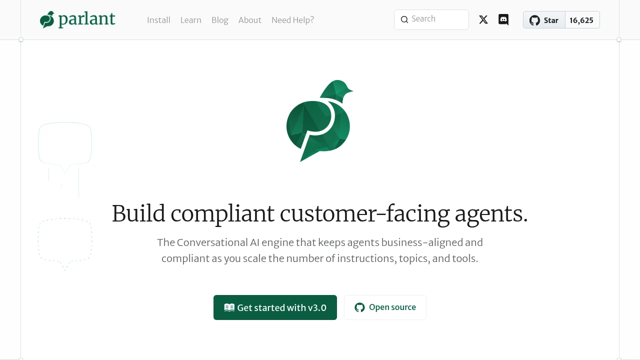 Screenshot of Parlant website